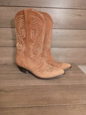 Durango Women Cowgirl Boots RD5302 Size 8.5M Tan Leather